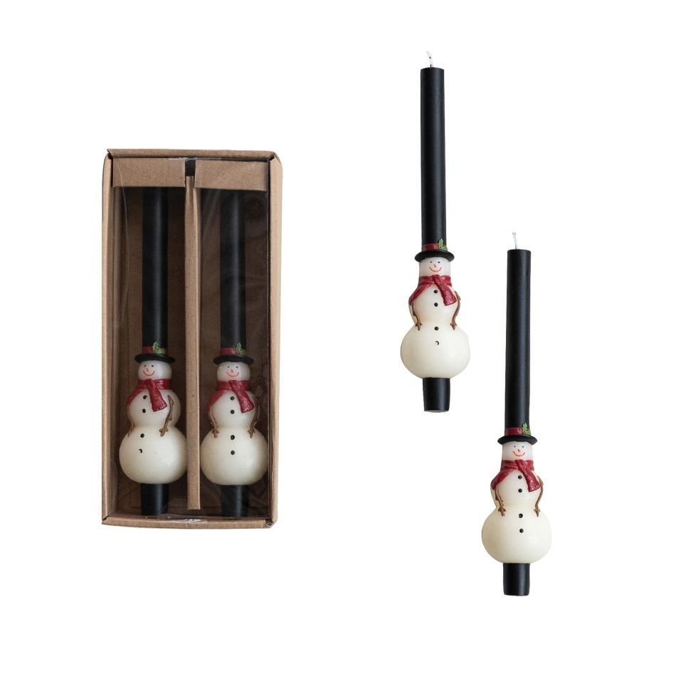 Unscented Snowman Shaped Taper Candles (2 pack)