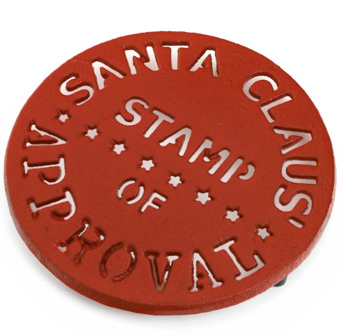 Trivet Santa Stamp Cast Iron