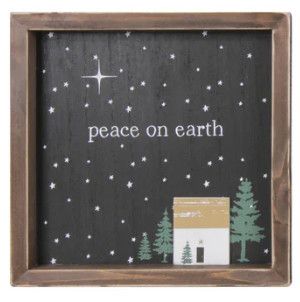 Wood Peace on Earth Sign