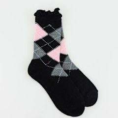 Mini Argyle Crew Ruffle Socks
