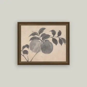 Branch of Fruit Bearing Tree Vintage Framed Wall Art Sign