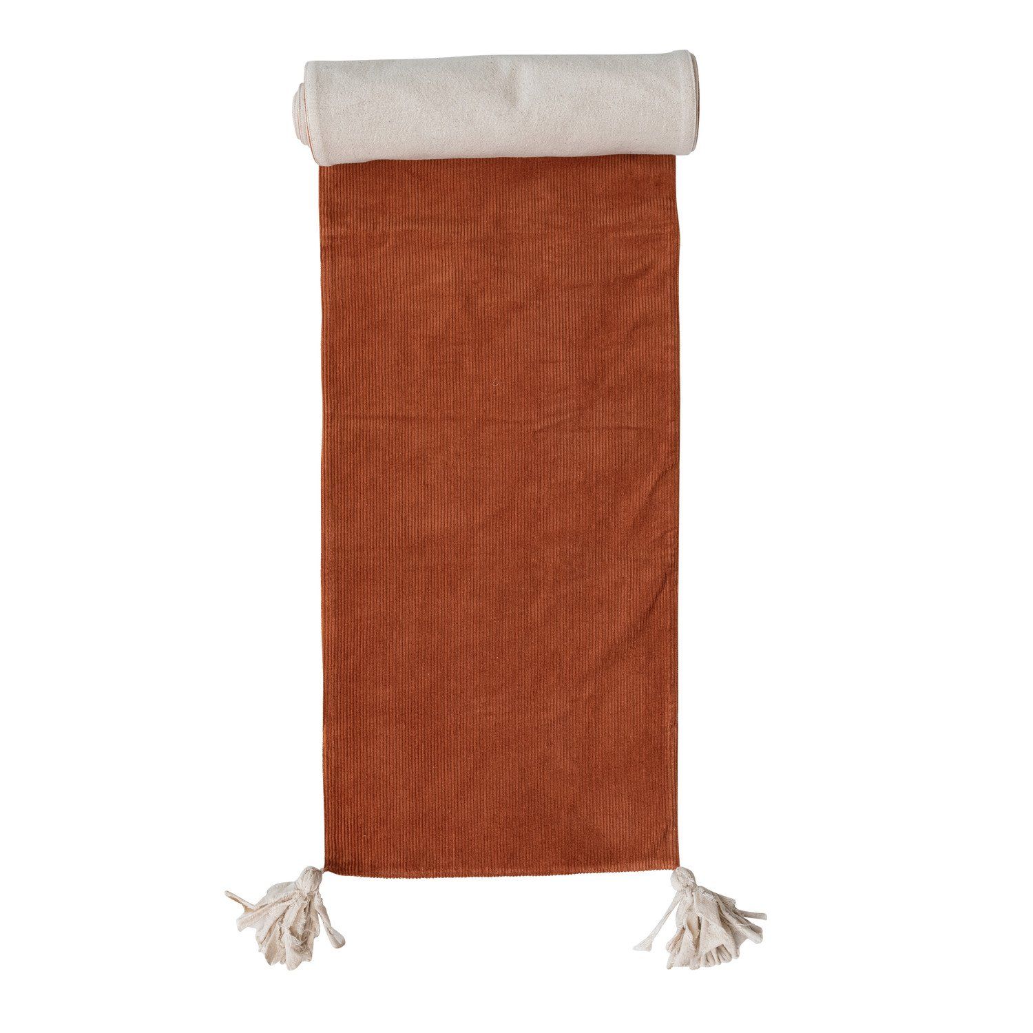 Two-Sided Table Runner with Frayed Tassles