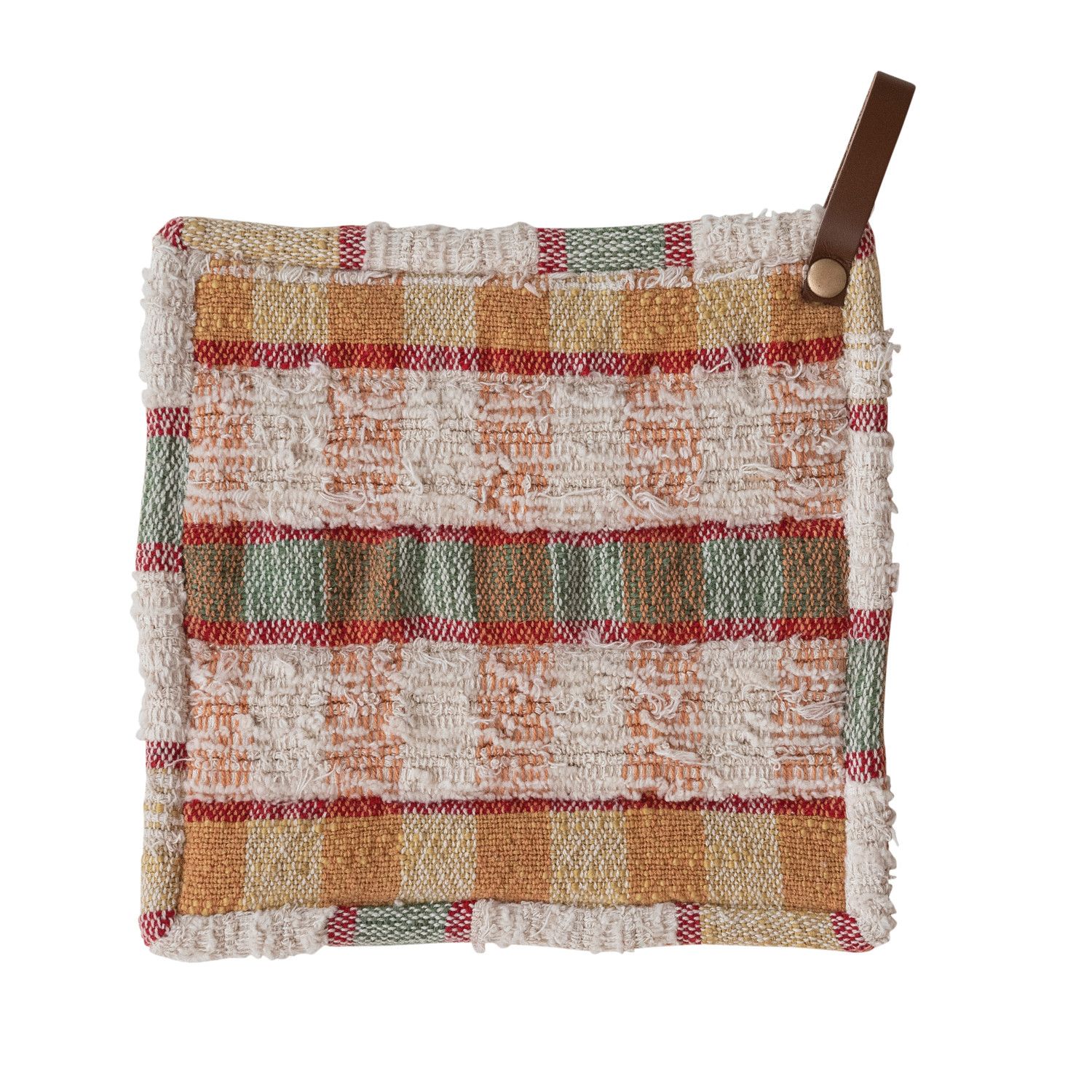 Pot Holder with Leather Loop