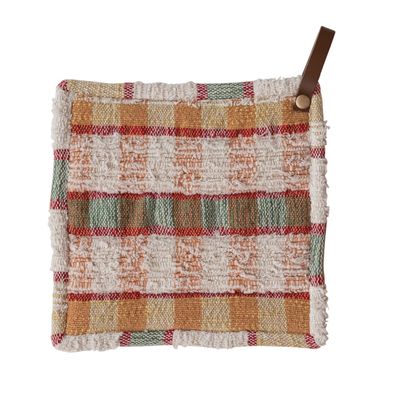 Pot Holder with Leather Loop
