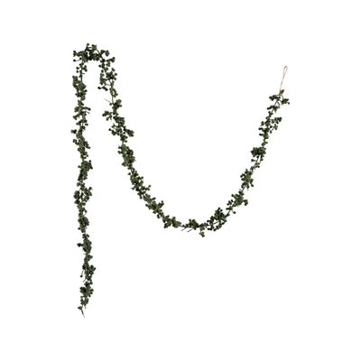 Hand-Embroidered Wool Felt Holiday Garland Green Foam Balls