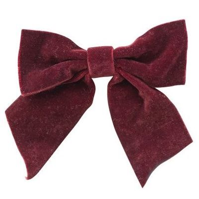 Velvet Clip-on Bow Crimson Velvet