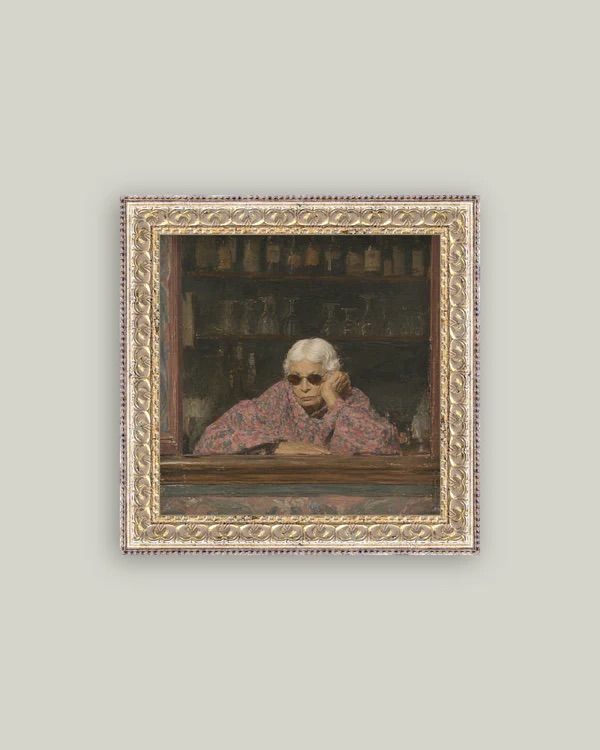 Woman in Sunglasses Vintage Wall Art Print Sign