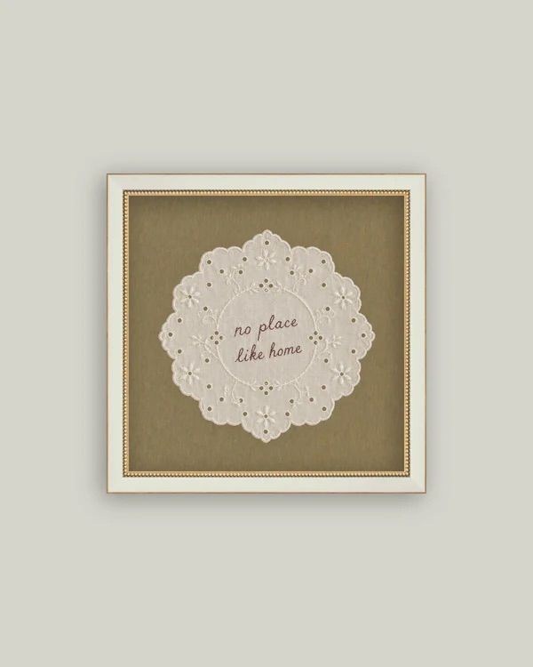No Place Like Home Framed Antique Style Wall Art 8” x 8”