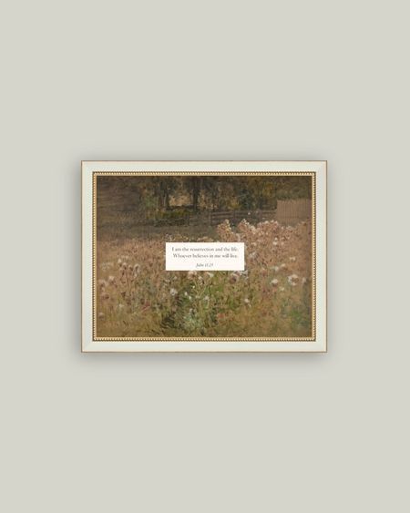 John 11:25 Quote Vintage Framed Sign