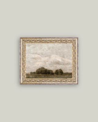 Tree and Cloud Landscape Vintage Framed Antique Style Wall Art - TREECLOUD-86-75S