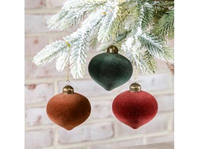 Velvet Teardrop Ornament 3”