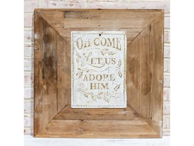 Gold Brush Adore Him Sign