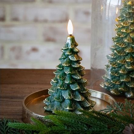 6” Green LED Tree Candle