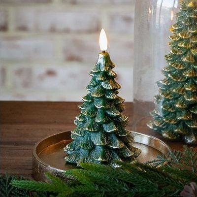 6” Green LED Tree Candle