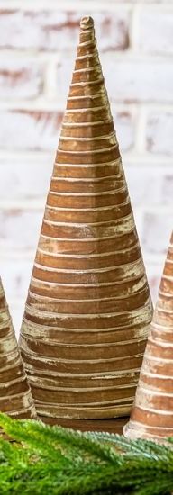 Beige Velvet Cone Trees 12.5"