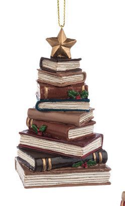 Holiday Story Book Tree Ornament, Style: Brown &amp; Burgundy