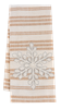 Embroidered Snowflake Tea Towels, Color: Yellow