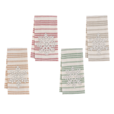Embroidered Snowflake Tea Towels