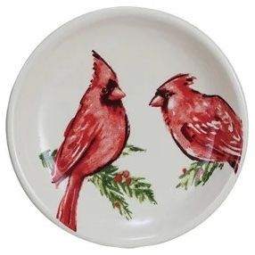 Stoneware Dish Cardinal