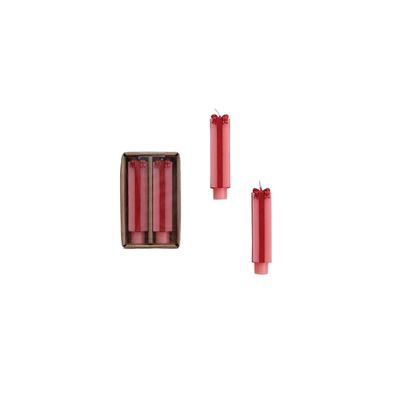 Unscented Gift Package Shaped Taper Candles (2 pack) Pink &amp; Red Short