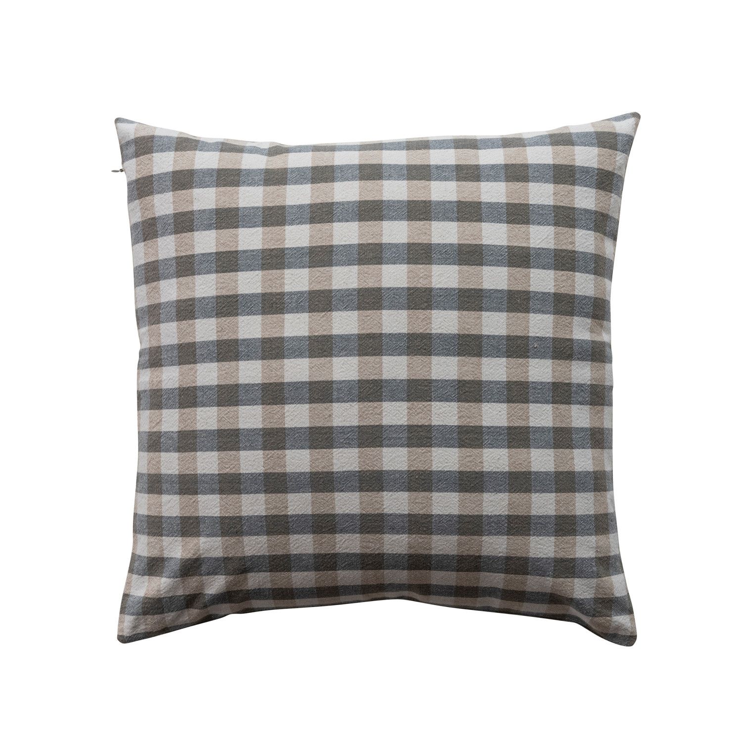 Cotton Pillow with Check Pattern