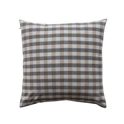 Cotton Pillow with Check Pattern