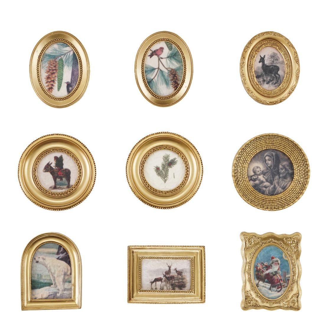 Resin Mini Framed Vintage Seasonal Gold Art Magnet