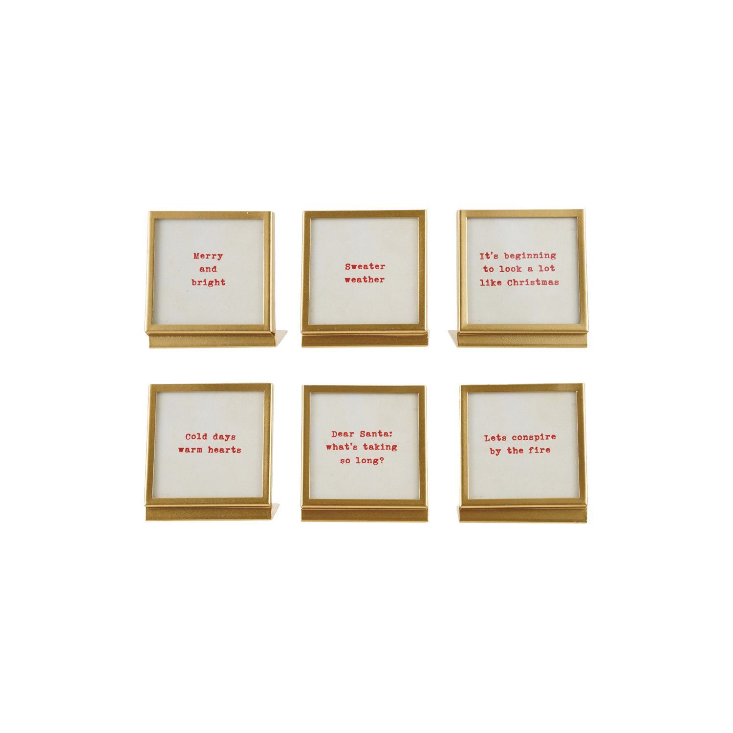 Metal &amp; Glass Frame with Easel &amp; Saying (3" x 3")
