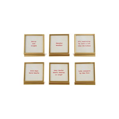 Metal &amp; Glass Frame with Easel &amp; Saying (3" x 3")