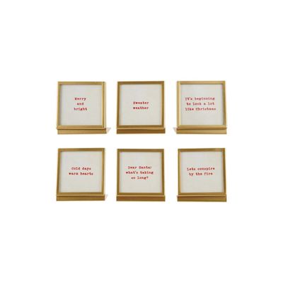 Metal &amp; Glass Frame with Easel &amp; Saying (3" x 3")