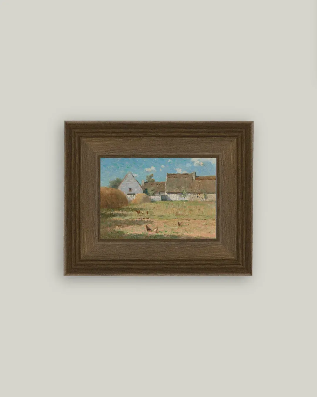 Brittany Farm Sign Vintage Framed Antique Style Wall Art Sign 7 x 5