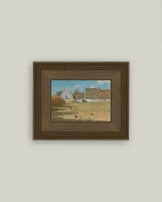 Brittany Farm Sign Vintage Framed Antique Style Wall Art Sign 7 x 5