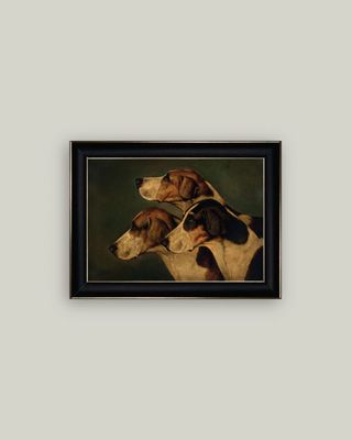 Three English Foxhounds Vintage Wall Art Print Sign 7” x 5”