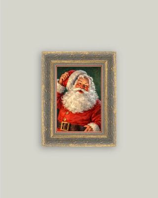 Jolly Ol’ St. Nick Art Vintage Framed Antique Style Wall Art Sign