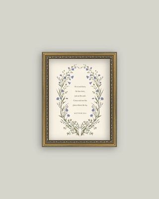 Matthew 28:6 Bible Verse Scripture Vintage Framed Sign