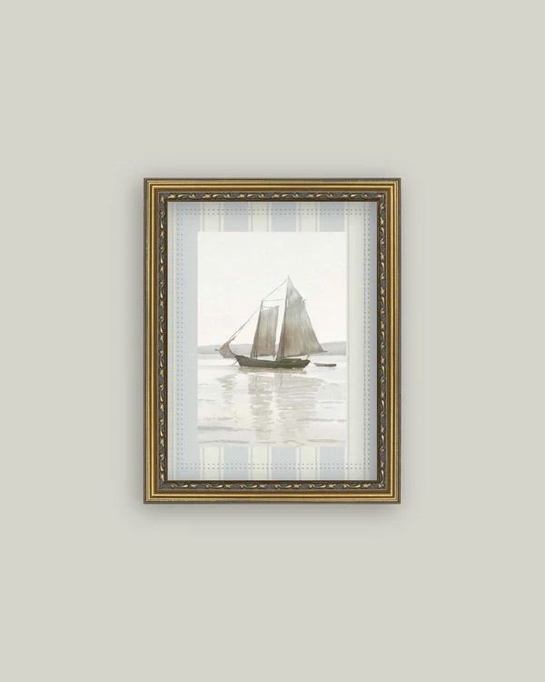 Watercolor Sailboat Vintage Wall Art Print
