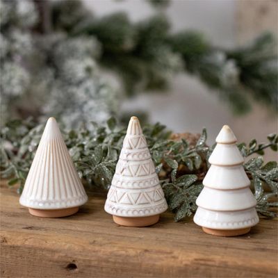 Reactive Glazed Ceramic Mini Christmas Trees