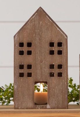 Wooden House Candle Holder Large