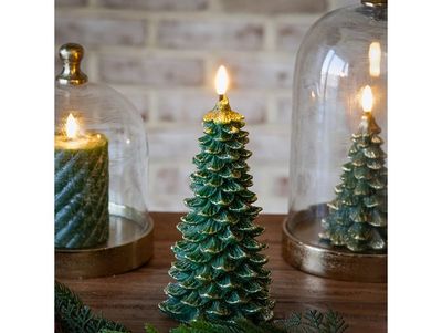 9” Green LED Tree Candle