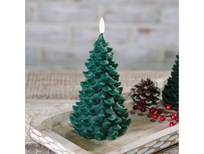 7” LED Green Wax Candle