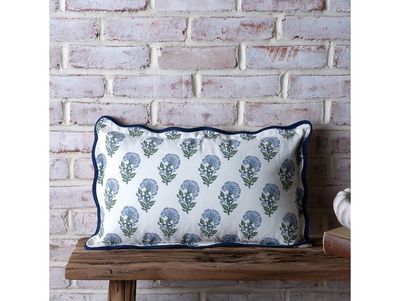 Light Blue Aster Pillow 12”x20”