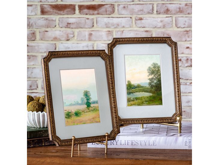 Antique Gold Framed Pond Landscape Art Print