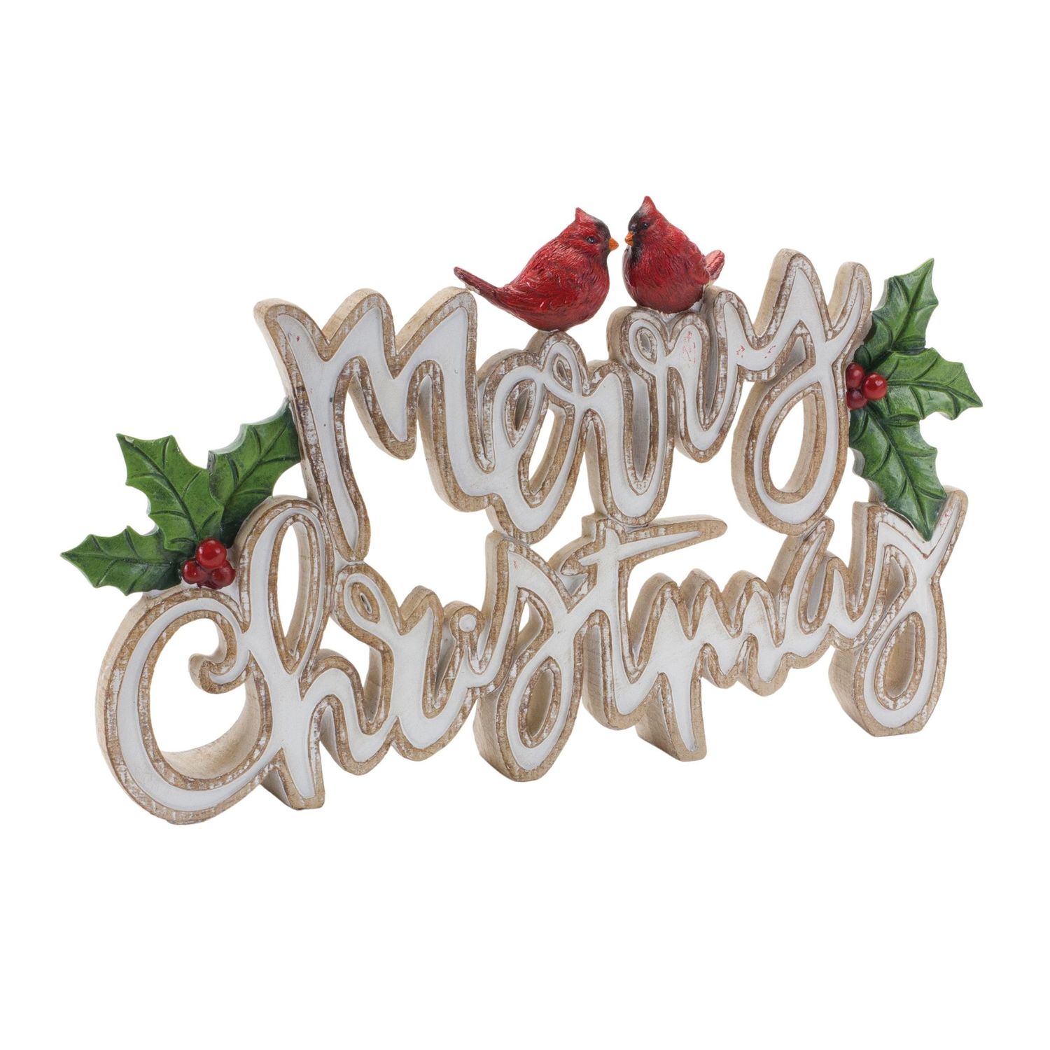 Merry Christmas Sign with Cardinals