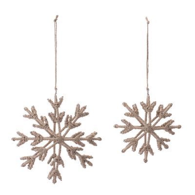 Jute Wrapped Iron Snowflake Ornament