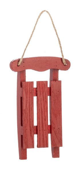 Sled Ornament Red