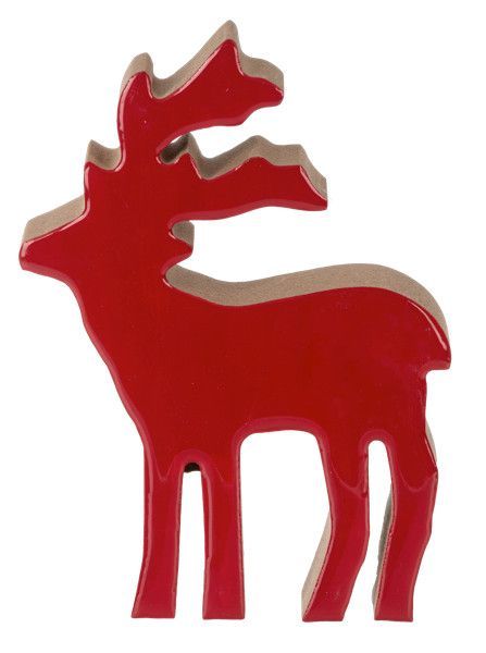 Enamel Reindeer Decor Red