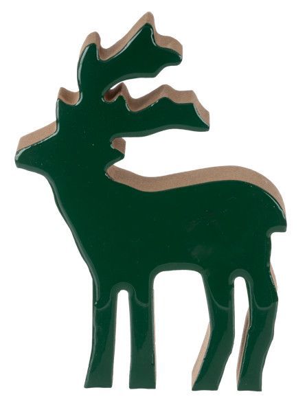 Enamel Reindeer Decor Green