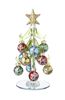 Glass Christmas Tree with Ornaments 6", Style: Gold Lines