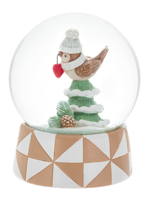 Winter Snow Globe Bird