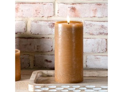 8” Caramel LED Pillar Candle